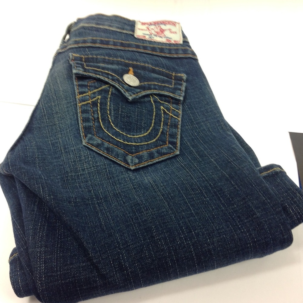 True Religion Blue Denim Jeans Blue Flare Leg